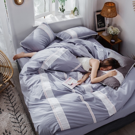 91家纺网 家纺一手货源 找家纺 （总）鼎飞家纺 2019新款全棉时尚工艺款四件套 床笠款