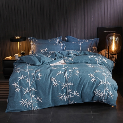 91家纺网 家纺一手货源 找家纺 （总）鼎飞 2019新款全棉印花磨毛四件套