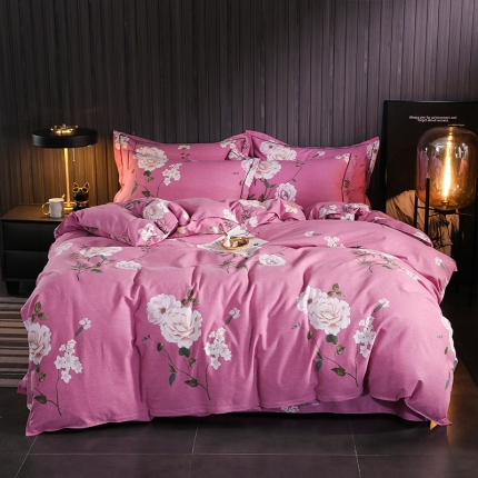 91家纺网 家纺一手货源 找家纺 （总）鼎飞 2019新款全棉印花磨毛四件套