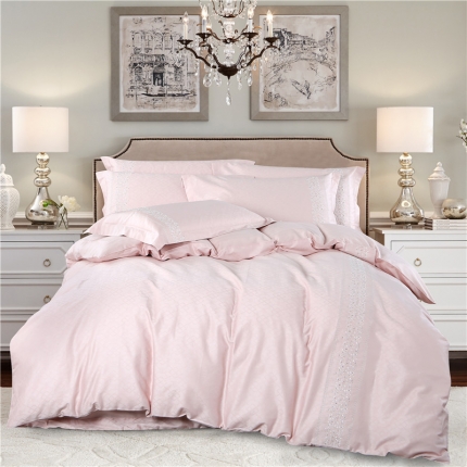 91家纺网 家纺一手货源 找家纺 巧玲珑 60S欧式提花刺绣四件套 安琪尔-香橙玉