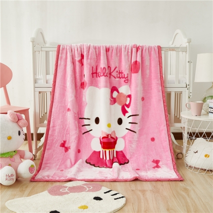 91家纺网 家纺一手货源 找家纺 迪士尼家纺 KT云毯（带纸盒包装） 粉色