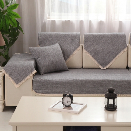 宏雅印象 亚麻四季床笠式沙发罩2色-4款 灰麻色