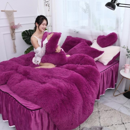 91家纺网 家纺一手货源 找家纺 恋佳居 水貂绒四件套 魅紫