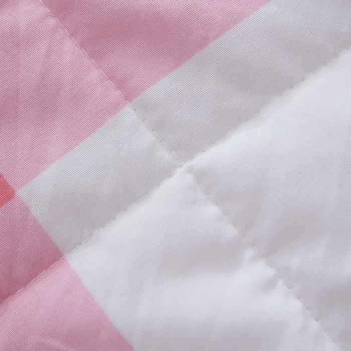 91家纺网 家纺一手货源 找家纺 佑泽家纺 新款无印良品水洗棉夏被 粉大格