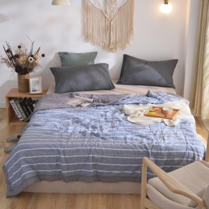 91家纺网 家纺一手货源 找家纺 佑泽家纺 新款无印良品水洗棉夏被 塞维利亚