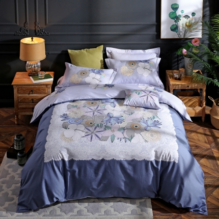 91家纺网 家纺一手货源 找家纺 帅露家纺 2019新款13372平网印花四件套 艾美