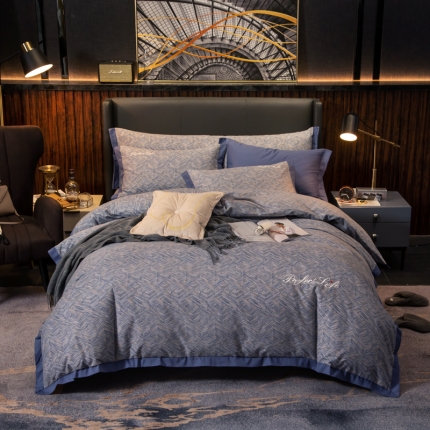 91家纺网 家纺一手货源 找家纺 （总）帅露家纺 新款肌理磨毛绣花压边款四件套