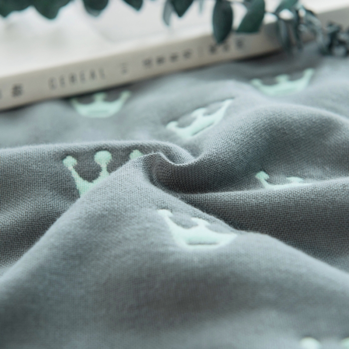 91家纺网 家纺一手货源 找家纺 朴尔家纺 夏季毛巾被纯棉毛毯被夏被毯子空调被 皇冠-灰