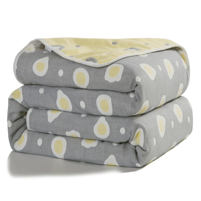 91家纺网 家纺一手货源 找家纺 朴尔家纺 夏季毛巾被纯棉毛毯被夏被毯子空调被 煎蛋-灰