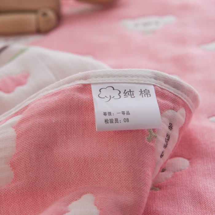 91家纺网 家纺一手货源 找家纺 朴尔家纺 夏季毛巾被纯棉毛毯被夏被毯子空调被日式彩云-粉