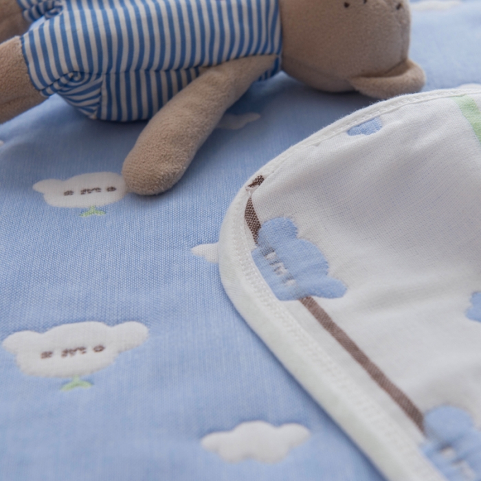 91家纺网 家纺一手货源 找家纺 朴尔家纺 夏季毛巾被纯棉毛毯被夏被毯子空调被日式彩云-兰