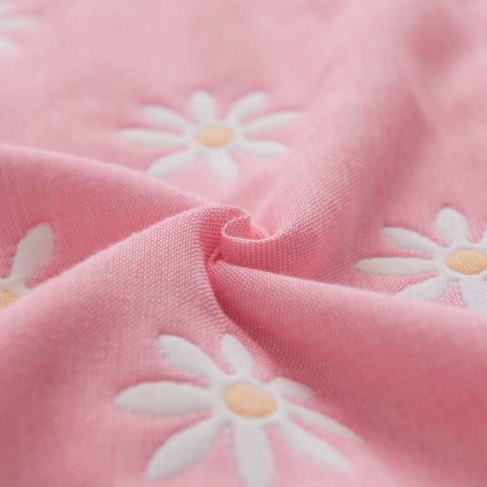 91家纺网 家纺一手货源 找家纺 朴尔家纺 夏季毛巾被纯棉毛毯被夏被毯子空调被 小雏菊-粉