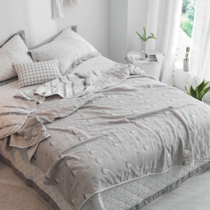 朴尔家纺 夏季毛巾被纯棉毛毯被夏被毯子空调被小帆船