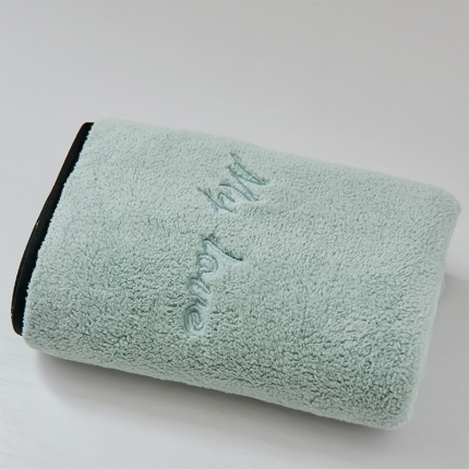 朴尔 情侣毛巾家用干发速干创意北欧风洗脸吸水不掉毛纯色-墨绿