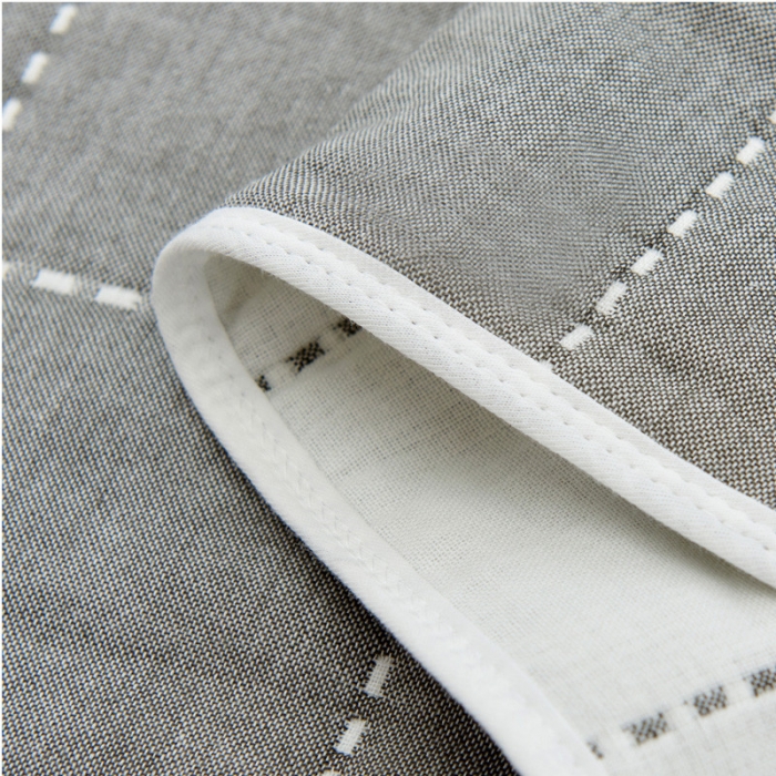 91家纺网 家纺一手货源 找家纺 朴尔全棉一对装成人情侣婴童单人学生六层纱布枕巾时尚虚线灰