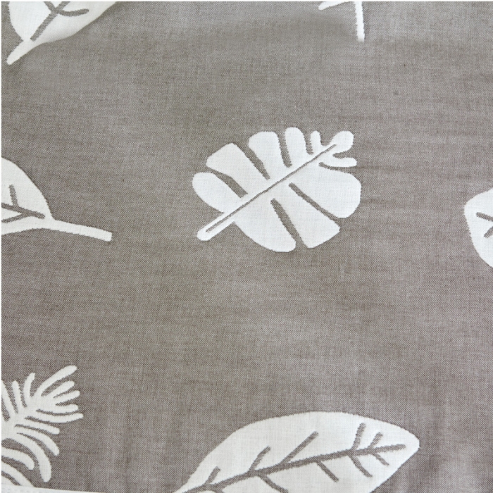 91家纺网 家纺一手货源 找家纺 朴尔全棉一对装成人情侣婴童单人学生男全棉六层纱布枕巾树叶灰