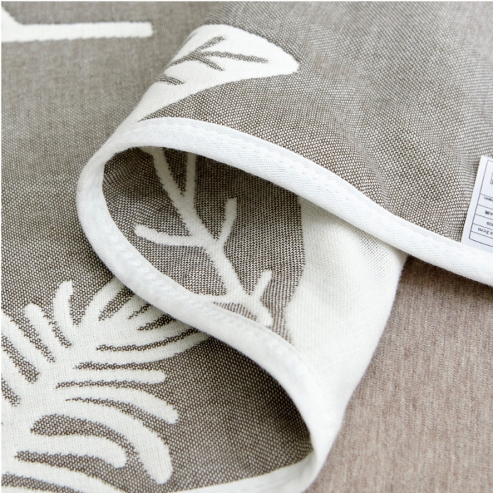 91家纺网 家纺一手货源 找家纺 朴尔全棉一对装成人情侣婴童单人学生男全棉六层纱布枕巾树叶灰