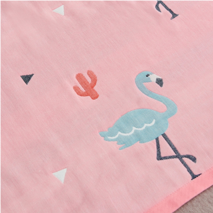 91家纺网 家纺一手货源 找家纺 朴尔全棉一对装成人情侣婴童单人学生男全棉六层纱布枕巾幸福鸟粉