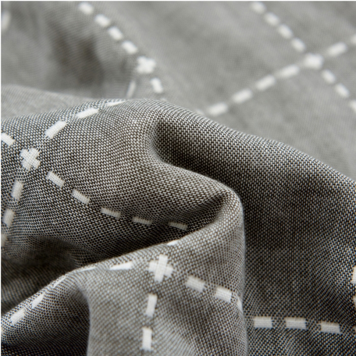 91家纺网 家纺一手货源 找家纺 朴尔全棉一对装成人情侣婴童单人学生六层纱布枕巾时尚虚线灰