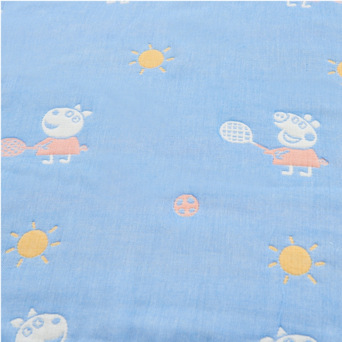 91家纺网 家纺一手货源 找家纺 朴尔全棉一对装成人情侣婴童学生六层纱布枕巾小猪琪琪兰