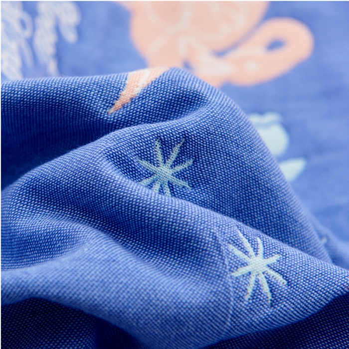 91家纺网 家纺一手货源 找家纺 朴尔全棉一对装成人情侣婴童单人学生男全棉六层纱布枕巾悠悠鸟兰