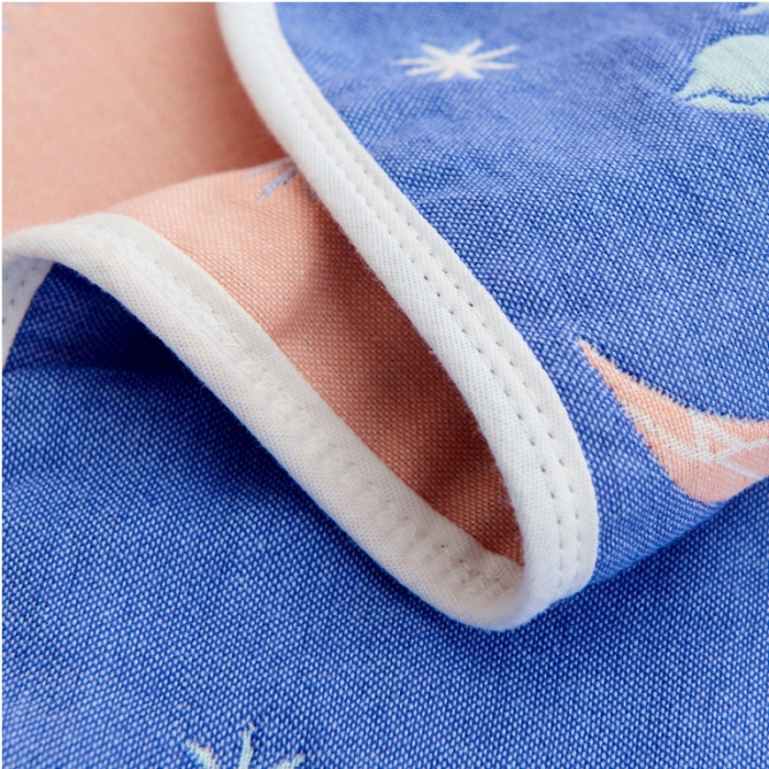 91家纺网 家纺一手货源 找家纺 朴尔全棉一对装成人情侣婴童单人学生男全棉六层纱布枕巾悠悠鸟兰