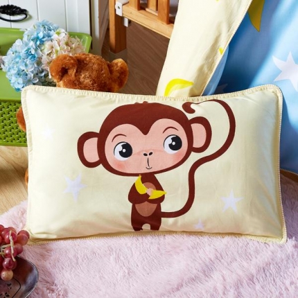 乐秀家纺 2020新款大版定位30x50枕套 香蕉猴