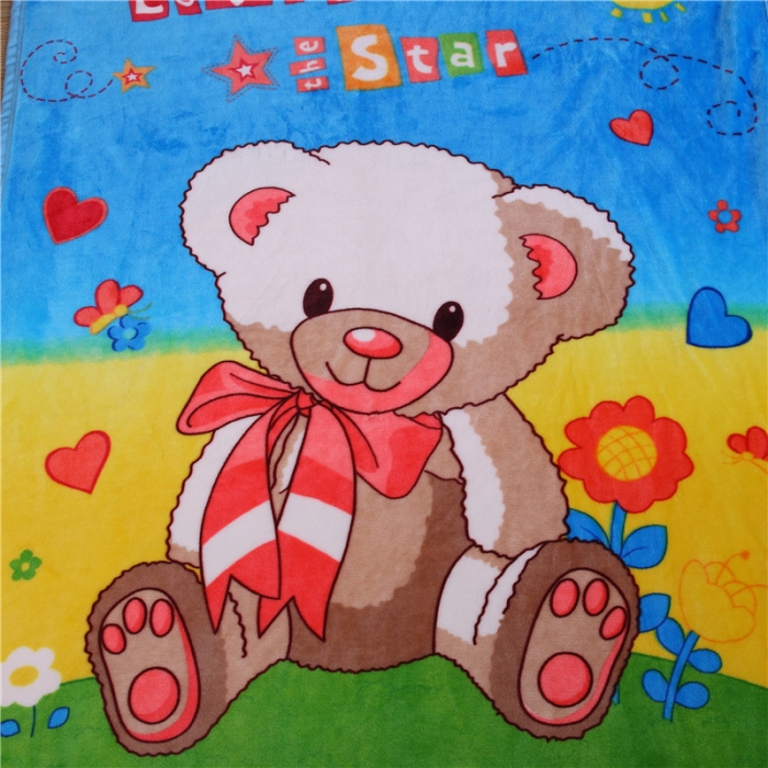 91家纺网 家纺一手货源 找家纺 茗婷家纺 2025双层定位儿童毯 围巾小熊