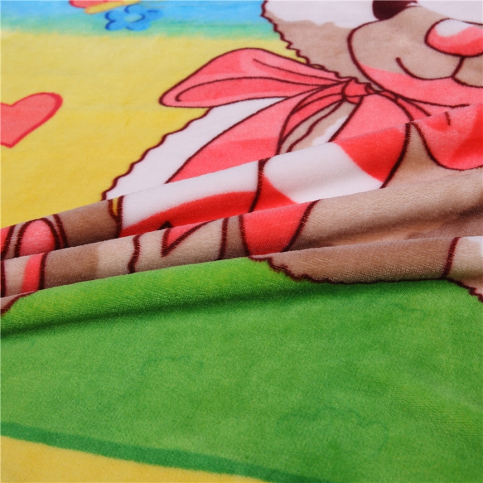 91家纺网 家纺一手货源 找家纺 茗婷家纺 2025双层定位儿童毯 围巾小熊