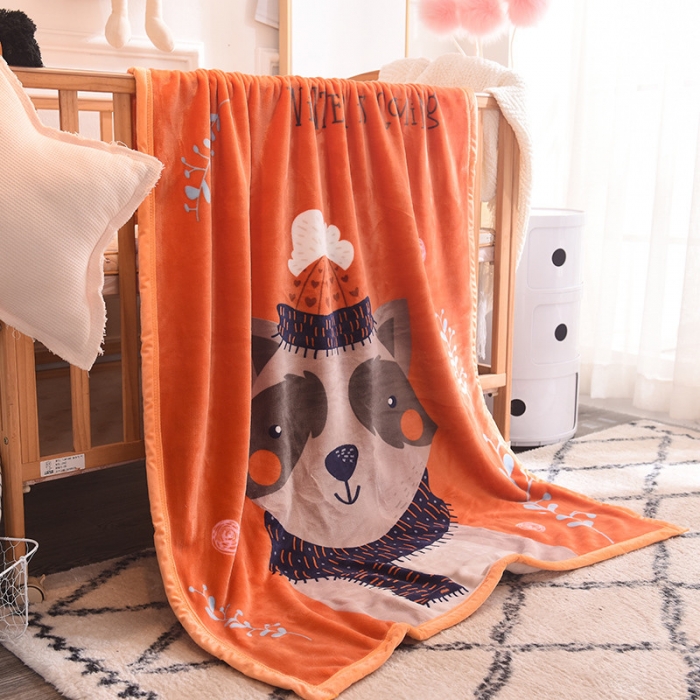 91家纺网 家纺一手货源 找家纺 茗婷家纺 2025双层定位儿童毯 小浣熊