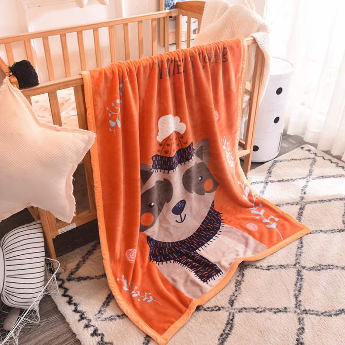 91家纺网 家纺一手货源 找家纺 茗婷家纺 2025双层定位儿童毯 小浣熊