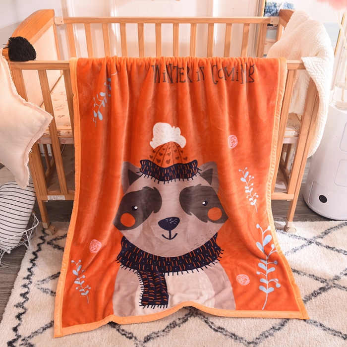 91家纺网 家纺一手货源 找家纺 茗婷家纺 2025双层定位儿童毯 小浣熊