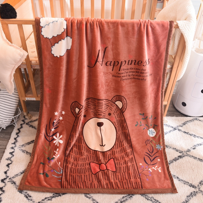 91家纺网 家纺一手货源 找家纺 茗婷家纺 2025双层定位儿童毯 云朵熊