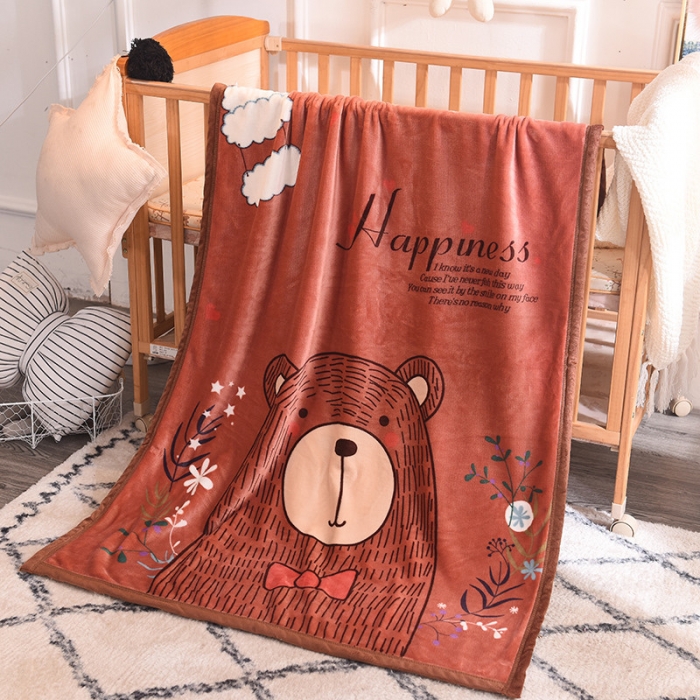 91家纺网 家纺一手货源 找家纺 茗婷家纺 2025双层定位儿童毯 云朵熊