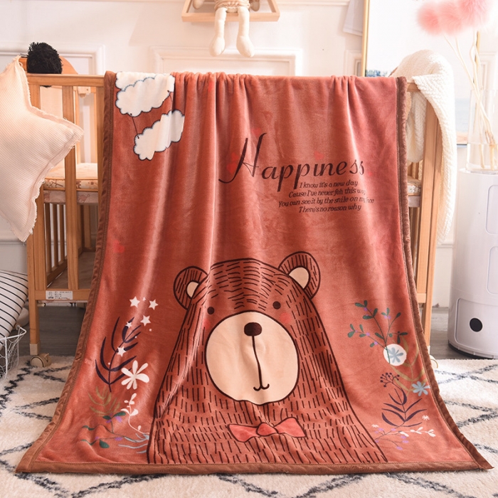 91家纺网 家纺一手货源 找家纺 茗婷家纺 2025双层定位儿童毯 云朵熊