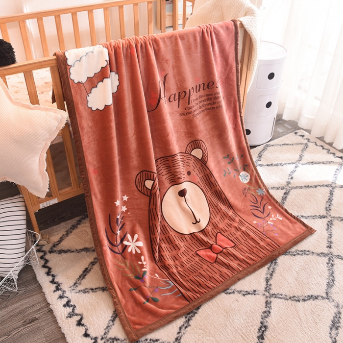 91家纺网 家纺一手货源 找家纺 茗婷家纺 2025双层定位儿童毯 云朵熊