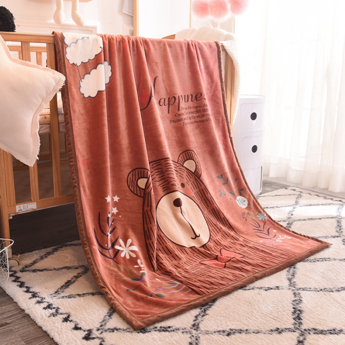 91家纺网 家纺一手货源 找家纺 茗婷家纺 2025双层定位儿童毯 云朵熊