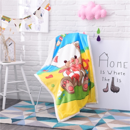 91家纺网 家纺一手货源 找家纺 （总）茗婷家纺 2025羊羔绒儿童毯子卡通儿童毯