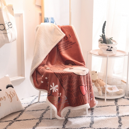 91家纺网 家纺一手货源 找家纺 茗婷家纺 2025羊羔绒儿童毯子卡通儿童毯 云朵熊