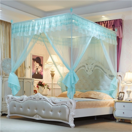 91家纺网 家纺一手货源 找家纺 海虹蚊帐 8812款外穿杆蚊帐坐床蚊帐全底蚊帐 水绿色