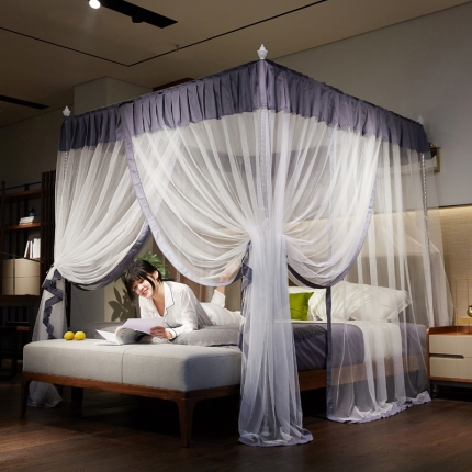 91家纺网 家纺一手货源 找家纺 海虹蚊帐 新款8839款落地式蚊帐 灰色