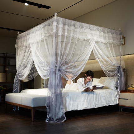 91家纺网 家纺一手货源 找家纺 海虹蚊帐 新款8856款落地式蚊帐 灰色