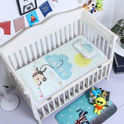 91家纺网 家纺一手货源 找家纺 八零年代 儿童凉席两件套 调皮猴子