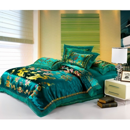 91家纺网 家纺一手货源 找家纺 （总）欣喜来家纺 婚庆四件套  绸缎织锦缎全棉四件套