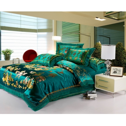 91家纺网 家纺一手货源 找家纺 （总）欣喜来家纺 婚庆四件套  绸缎织锦缎全棉四件套