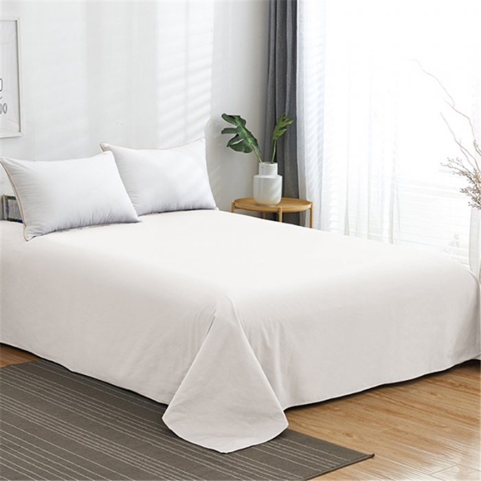 91家纺网 家纺一手货源 找家纺 欣喜来 2022新款40s简约全棉四件套床单款 白色