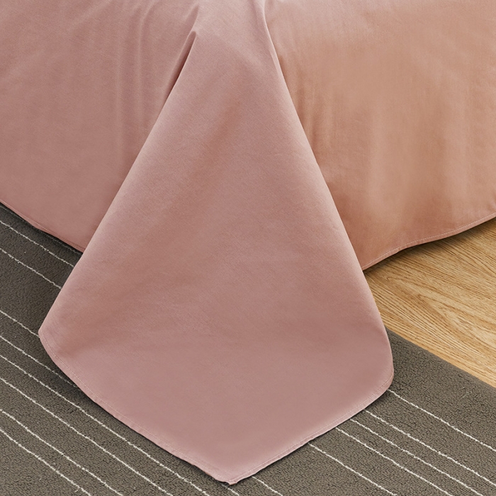 91家纺网 家纺一手货源 找家纺 欣喜来 2026新款40s简约全棉四件套床单款 豆沙