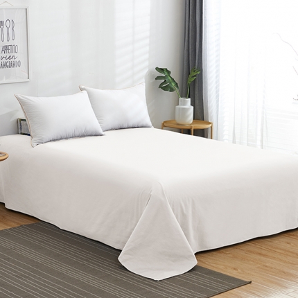 91家纺网 家纺一手货源 找家纺 欣喜来 2026新款40s简约全棉纯色单品床单 白色