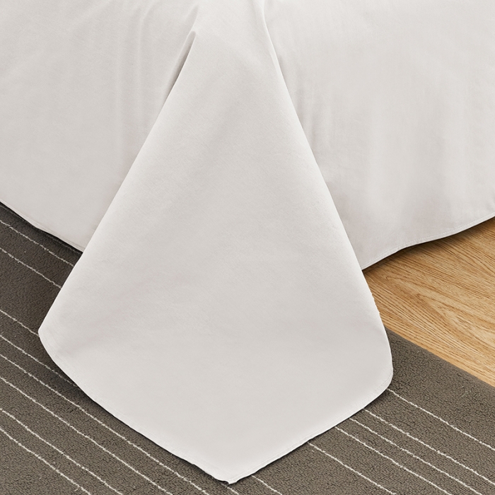 91家纺网 家纺一手货源 找家纺 欣喜来 2026新款40s简约全棉纯色单品床单 白色