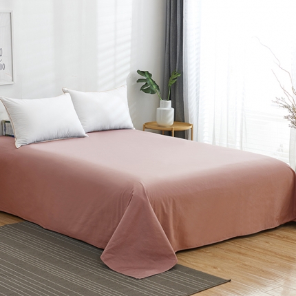 91家纺网 家纺一手货源 找家纺 欣喜来 2026新款40s简约全棉纯色单品床单 豆沙